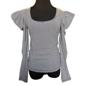 Free People Penelope Puffed Sleeve Scoop Neck Top